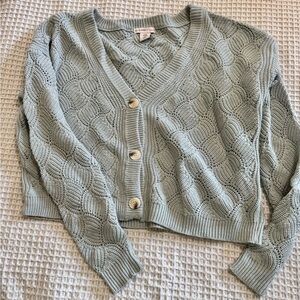 Sincerely Jules Green Cropped Cardigan Sweater